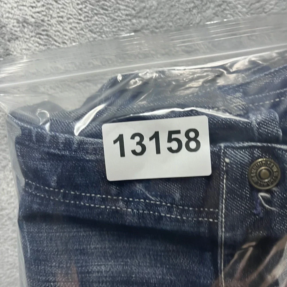 7 For All Mankind Standard Straight Leg Jeans Mens 38 Blue‎ T521408S Button Fly